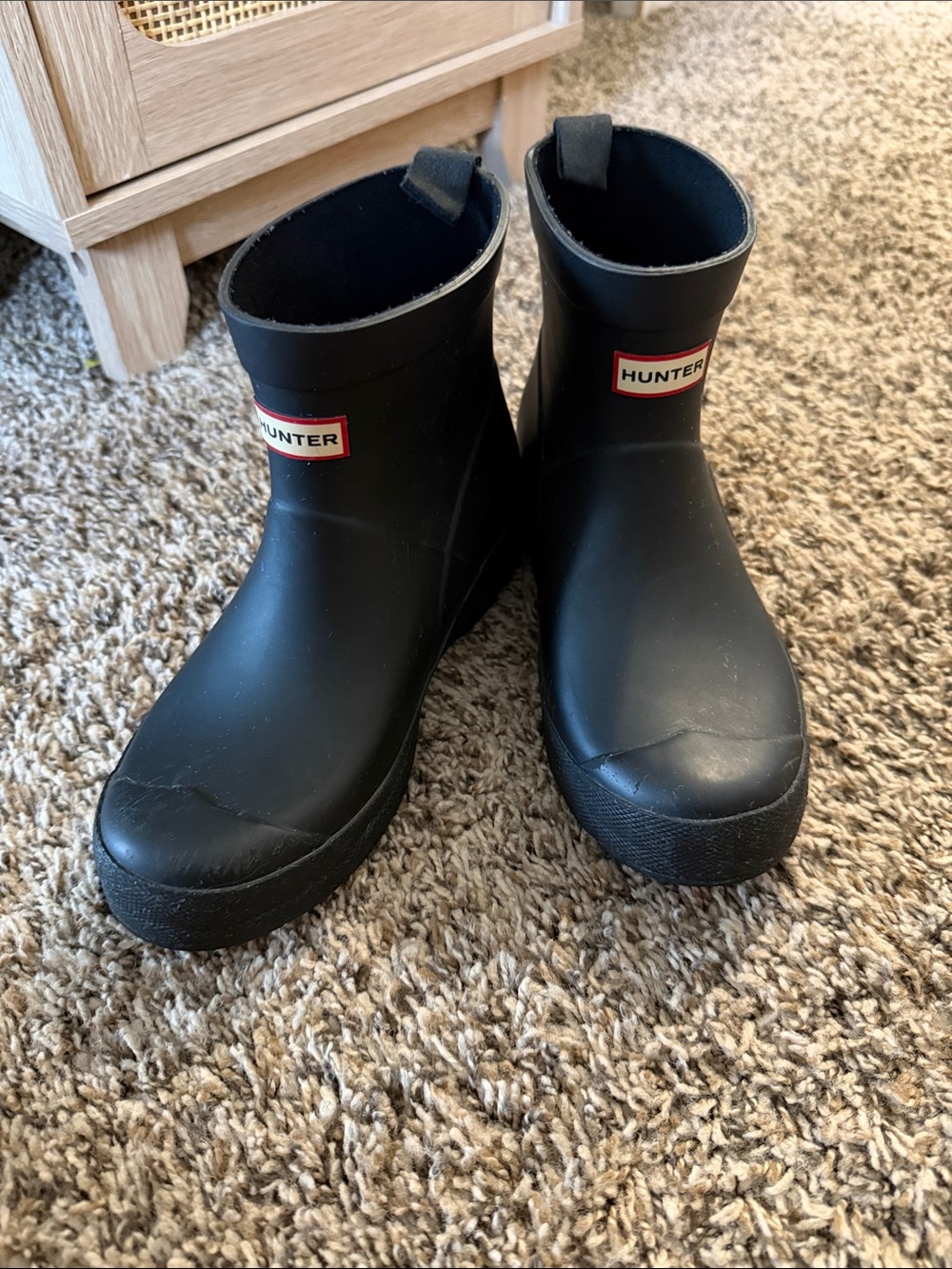 Hunter Kids Black Short Rain Boots